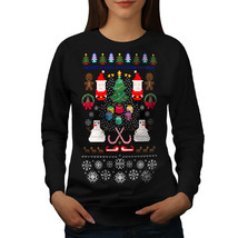 Wellcoda Santa Snowman Christmas Womens Sweatshirt, Pixel Casual Pullover Jumper - £22.70 GBP+