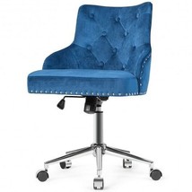 Tufted Upholstered Swivel Computer Desk Chair with Nailed Tri-Gray - $3,106.01 MXN