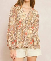 Entro paisley floral blouse for women - size M - £24.51 GBP