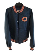 Chicago Bears Locker Line Snap Button Up Bomber Jacket -Men’s Large Vint... - $98.99