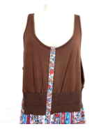 Tracy Porter Tank Dress maxi womens 14/16  brown floral cotton mixed media - £23.62 GBP