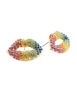 KURT GEIGER LONDON Rainbow Pave Lips Stud Earrings - £40.53 GBP