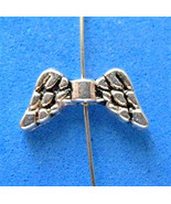 7mm x 14mm x 3.5mm Antiqued Pewter Angel Wing Beads (20) - $32.77 MXN