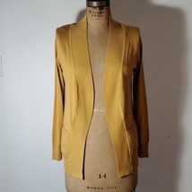 Cielo Cardigan Size S/M Yellow Gold Dandelion Open Front Sweater Soft Pockets - £19.27 GBP