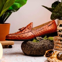 Aubiere Genuine Ostrich Quill Dress Loafer Cognac image 12