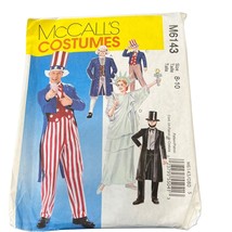 McCalls Costumes Uncle Sam & Historical Figures Sewing Pattern M6143 Size 8-10 - £4.56 GBP