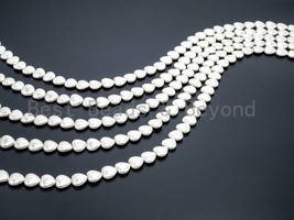 Natural Mother of Pearl beads, 5x12mm White Heart Pearl beads, White Mop... - £11.92 GBP