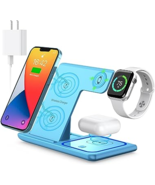 3 in 1 Foldable Wireless Charging Station | Gadgets Charging Station | Blue - £38.40 GBP