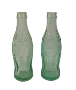 2 Coca-Cola Embossed Hobble Skirt 6 oz Bottles Cairo &amp; Freeport IL 1941-45 - $18.99