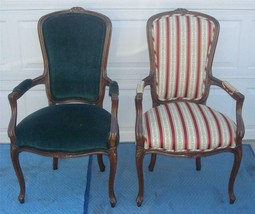 2 FRENCH PROVINCIAL ARM CHAIRS HAND CRAFTED BY TROUVAILES - $985.05