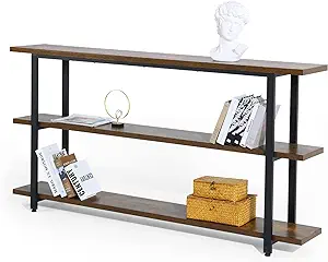 Console Table, 71 Industrial Entryway Table With 3-Tier Storage Shelves,... - $244.99