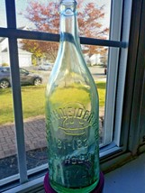 Vintage Aqua Green 1  Pint 11 Ounces Bottle  George Schneider &amp; Co Brook... - £15.71 GBP