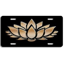 Beautiful gold Lotus flower aluminum vanity license plate car truck SUV tag  - £13.65 GBP