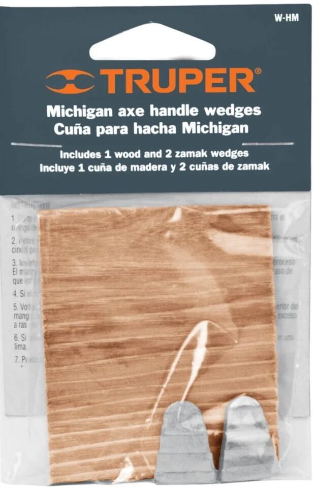 TRUPER Michigan Axe Handle Wedges, 1 Wood and 2 Zamak Wedges - $6.95