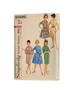 Vintage Simplicity Dress Pattern 5036 UNCUT Miss Size 12 Button Front Va... - $184.53 MXN