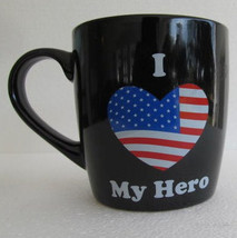 I Love My Hero U.S.A USA American Flag Design Large Novelty Black Coffee... - $15.99