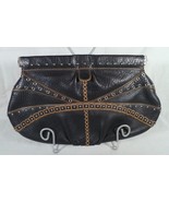 Cole Haan Village Grommet Wristlet Black Pebbled Leather Magnetic Closur... - $375.38 MXN