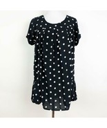Anthropologie Holding Horses Black White Polka Dot Tunic Top Short Sleev... - $261.69 MXN
