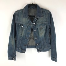 Killer Loop Womens Denim Jacket Vintage Retro Trucker Y2K Dark Wash Italy S - £22.68 GBP