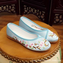 Women Old Beijing Embroidered Shoes Women Flat Shoes Single Cheongsam Costume Sh - £21.36 GBP