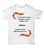 September birthday French shirt hoodie, personalizable date, anniversair... - $409.55 MXN
