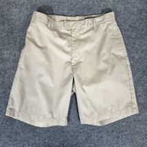 Greg Norman Shorts Mens 34 Beige Tan Chino Golf Flat Front 9” Inseam Mid... - $16.31