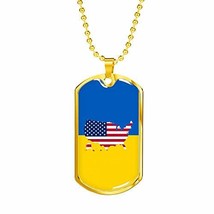 Unique Gifts Store Ukrainian-American - 18k Gold Finished Luxury Dog Tag Necklac - £39.27 GBP