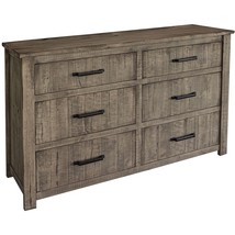 62" Brown Solid Wood Six Drawer Double Dresser - $1,221.49