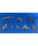 Figurines/Trinkets-Collectible Vintage Pewter Animal Figurines, total of 8 - $814.85 MXN