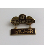 Vintage World&#39;s Greatest Teacher Lapel Hat Pin - $11.55 CAD