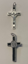 Saint Benedict Black &amp; Silver  1.5&quot; Crucifix,  New #8 - £2.37 GBP