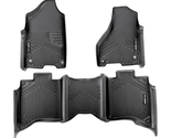 SKYSHALO Truck Floor Liners, Include 3 Front &amp; Second Row Mats,  Black - $87.99