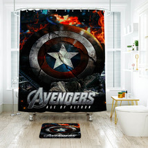 Avengers Heroes 01 Shower Curtain Bath Mat Bathroom Waterproof Decorative - £18.43 GBP+