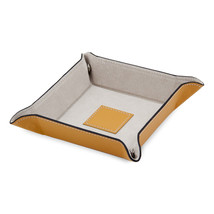 Bey Berk Yellow Leather Snap Valet with Pig Skin Tray Leather Lining - $35.95