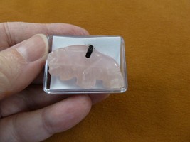 ann-buf-4 Rose quartz crystal gemstone BUFFALO figurine PENDANT necklace... - £9.58 GBP