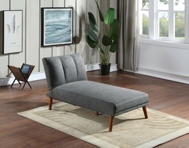 Blue Grey Polyfiber Adjustable Chaise Bed Living Room Solid wood Legs - £295.96 GBP