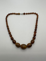 Antique Unique Color 18&quot; Sterling Silver Amber Graduated Bead Necklace NB7 - $99.00