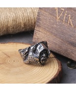 Odin Raven Ring Norse Mythology Men&#39;s Viking Wolf Stainless Steel Amulet... - £12.60 GBP