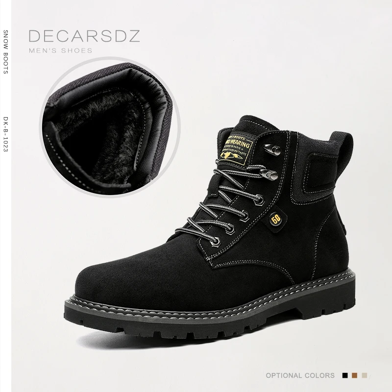 DECARSDZ Winter Boots For Men 2024 Fashion  Warm  Man Snow Boots Short Plush Men - £216.98 GBP