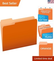 Stylish Two-Tone Orange File Folders, 100 per Box, Perfect for Effective... - $700.57 MXN