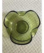 Vintage 1960s Mid Century Modern Anchor Hocking Folded Avocado Green Gla... - $20.38 CAD