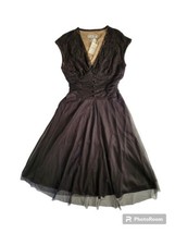 NWT Coldwater Creek Women 10 Black Lace Sleeveless Lined Dress Pleat Ret... - £50.66 GBP