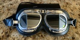 HALYCON BS 4110 Aviation GOGGLES Eyewear Black Adjustable Strap Made In ... - $121.20