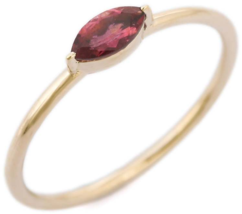 14K Gold Tourmaline Stackable Ring - £152.30 GBP