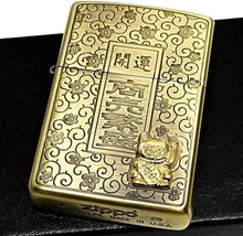 Zippo good luck antique brass beckoning Lucky cat MIB Rare - £54.68 GBP