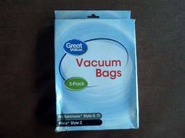 Great Value Kenmore U/O/5068 & Miele Style Z Premium Vacuum Bag, 3-Pack, 2377 - $11.88