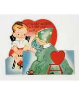 1940&#39;s Wizard With Crystal Ball Fold Open Stand Up Valentine - $24.44 CAD