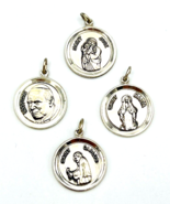 Four Creed Sterling Silver Pope John Paul II Religious Saint Charm Medal... - £62.27 GBP