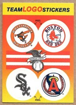 1991 Fleer Team Logo Stickers AL: Baltimore Boston White Sox California - £1.56 GBP
