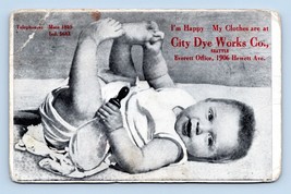 Adorable Baby Advertising City Dye Works Seattle WA Blank Back UNP Postcard C17 - £14.68 GBP